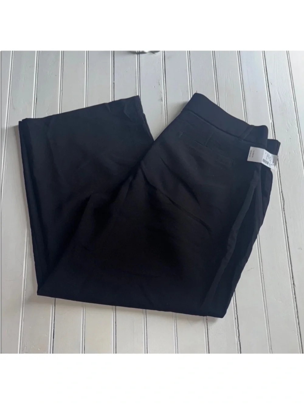 Maurices High Rise Cropped Wide Leg Pants Black Size 14
